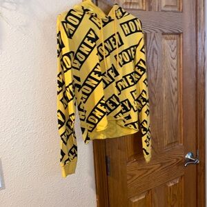 Yellow crop hoodie long sleeve HONEY large jr